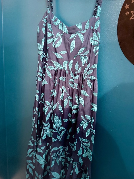 J. Crew Dresses & Skirts - J. Crew Navy Dress with Teal Leaf Print
